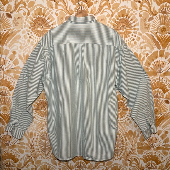 Cinch Button-Down Men’s Stripe Shirt Green/White XXL Classic Western 100% Cotton - Picture 3 of 5